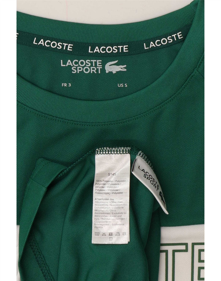 Lacoste Мужская футболка с рисунком, размер 3, маленькая зеленая, полиэстер с цветными блоками