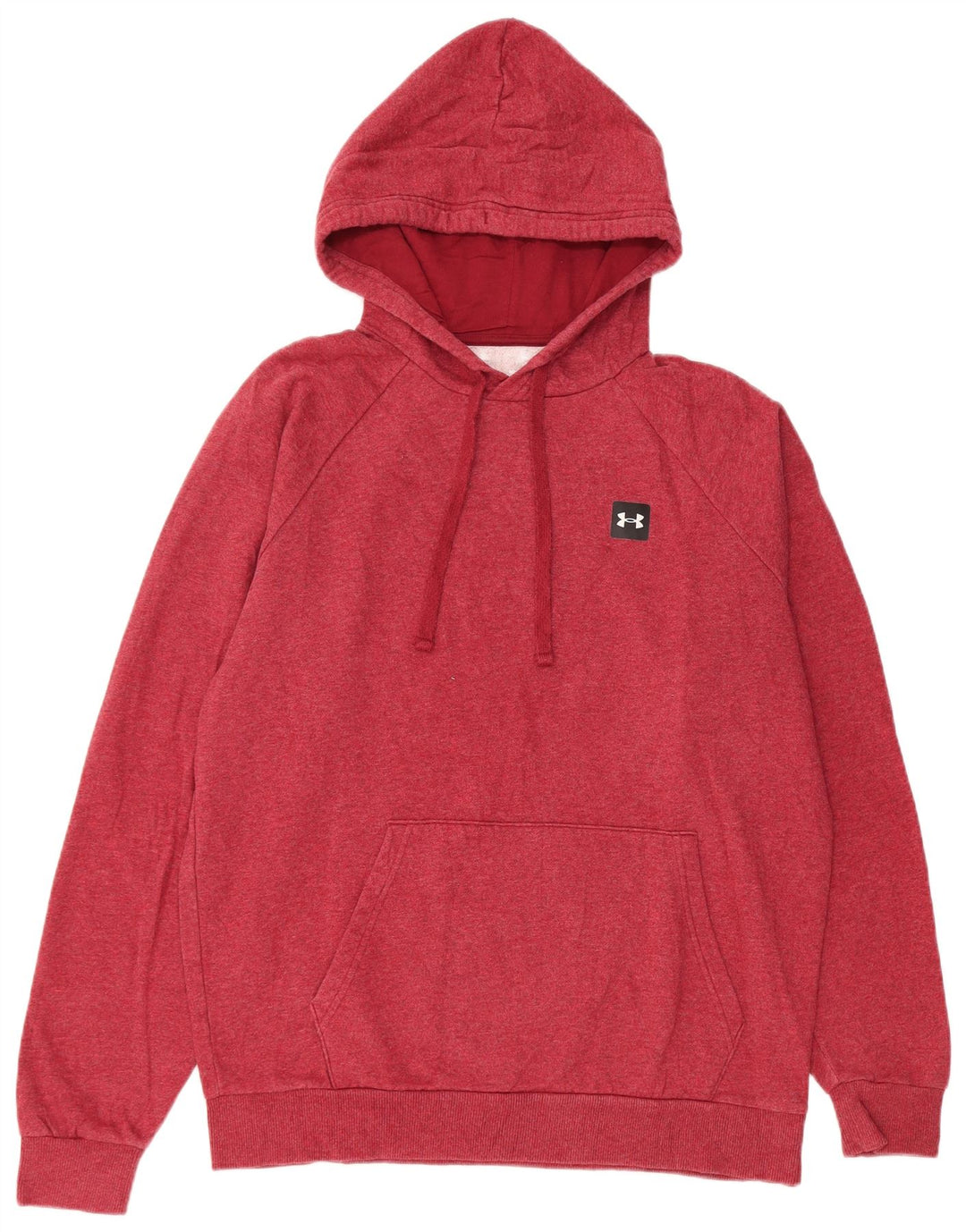 Мужской джемпер с капюшоном UNDER ARMOR, хлопковый, среднего красного цвета