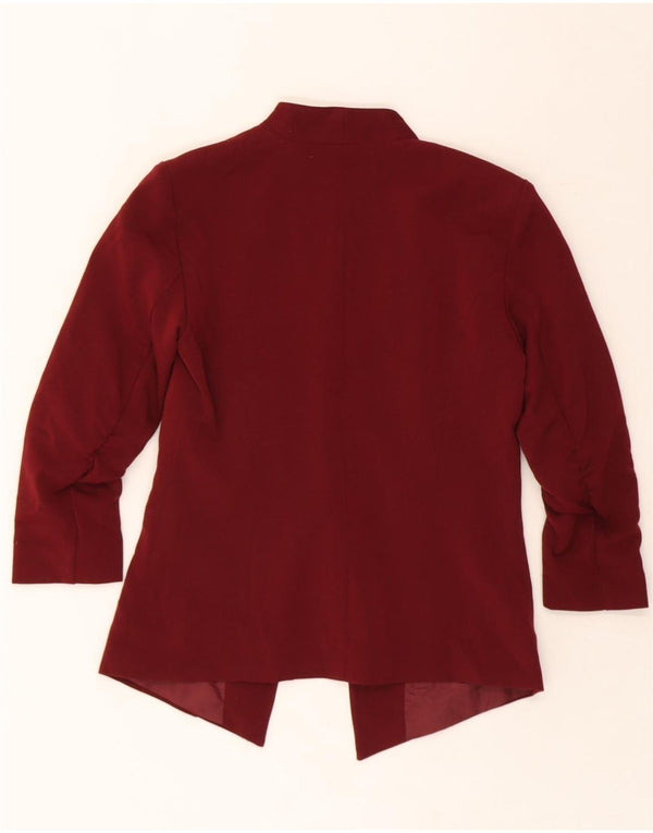 VILA Womens 3/4 Sleeve Open Blazer Jacket UK 6 XS Maroon Viscose
