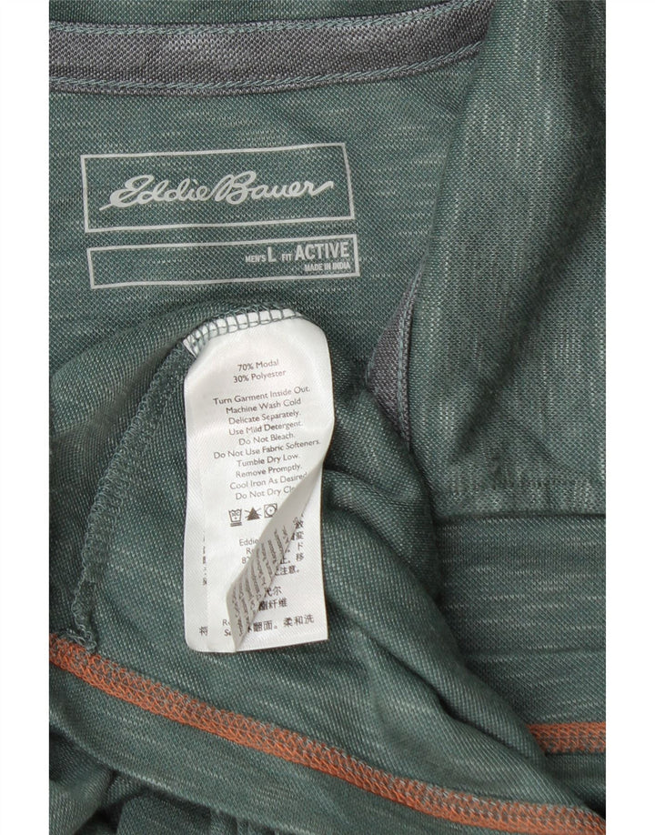 Мужская рубашка поло EDDIE BAUER, большая зеленая крапинка из модала