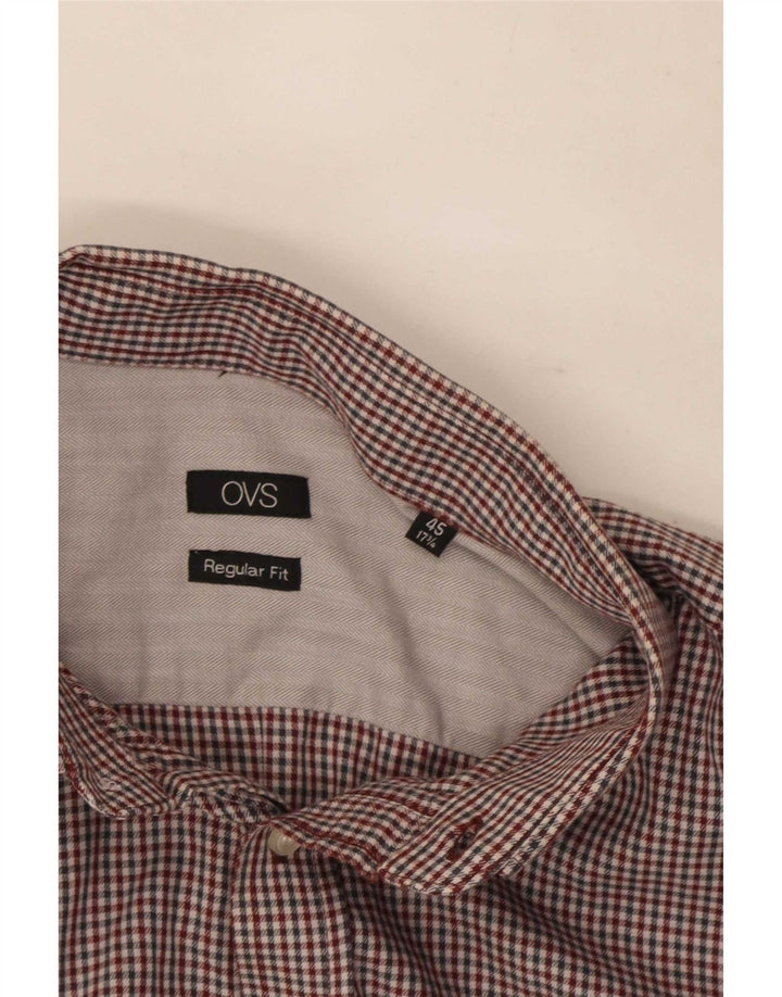 Мужская рубашка OVS стандартного кроя, размер 45, 17, 3/4 XL, разноцветный хлопок в мелкую клетку