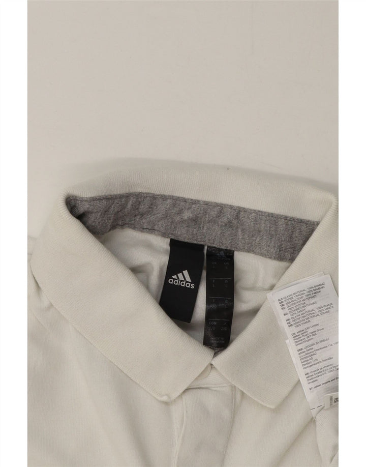 Мужская рубашка поло Adidas большая белая хлопковая