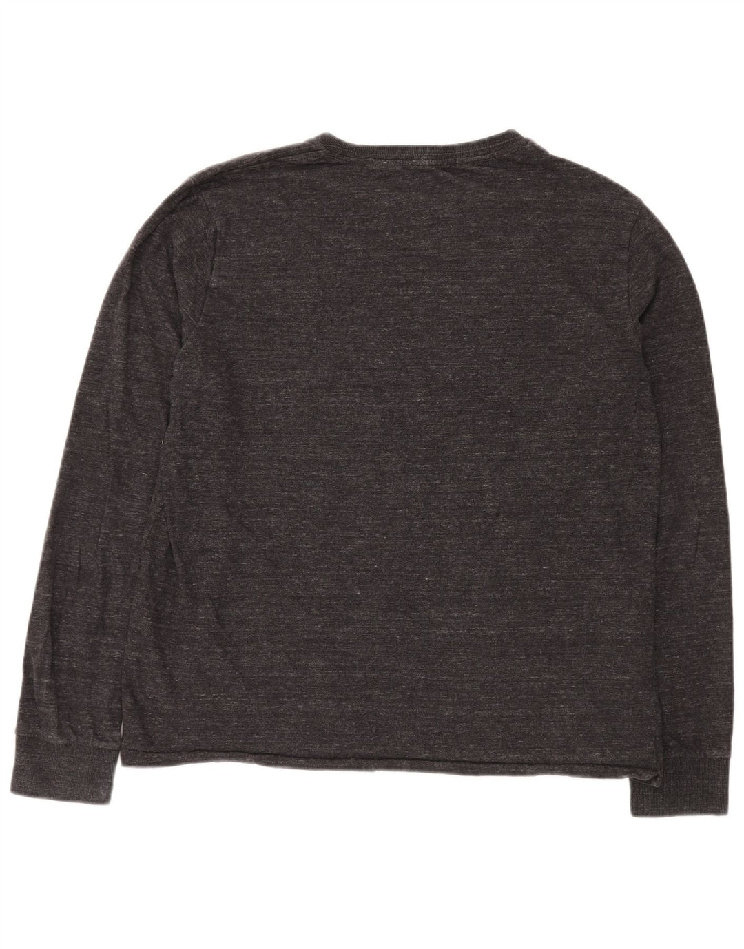 SUPERDRY Мужской топ с длинным рукавом 2XL, серый хлопок с крапинками