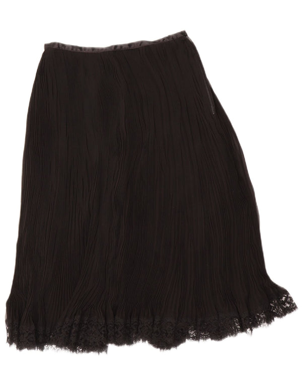 Винтажная женская юбка-трапеция с высокой талией W24 XS, черная