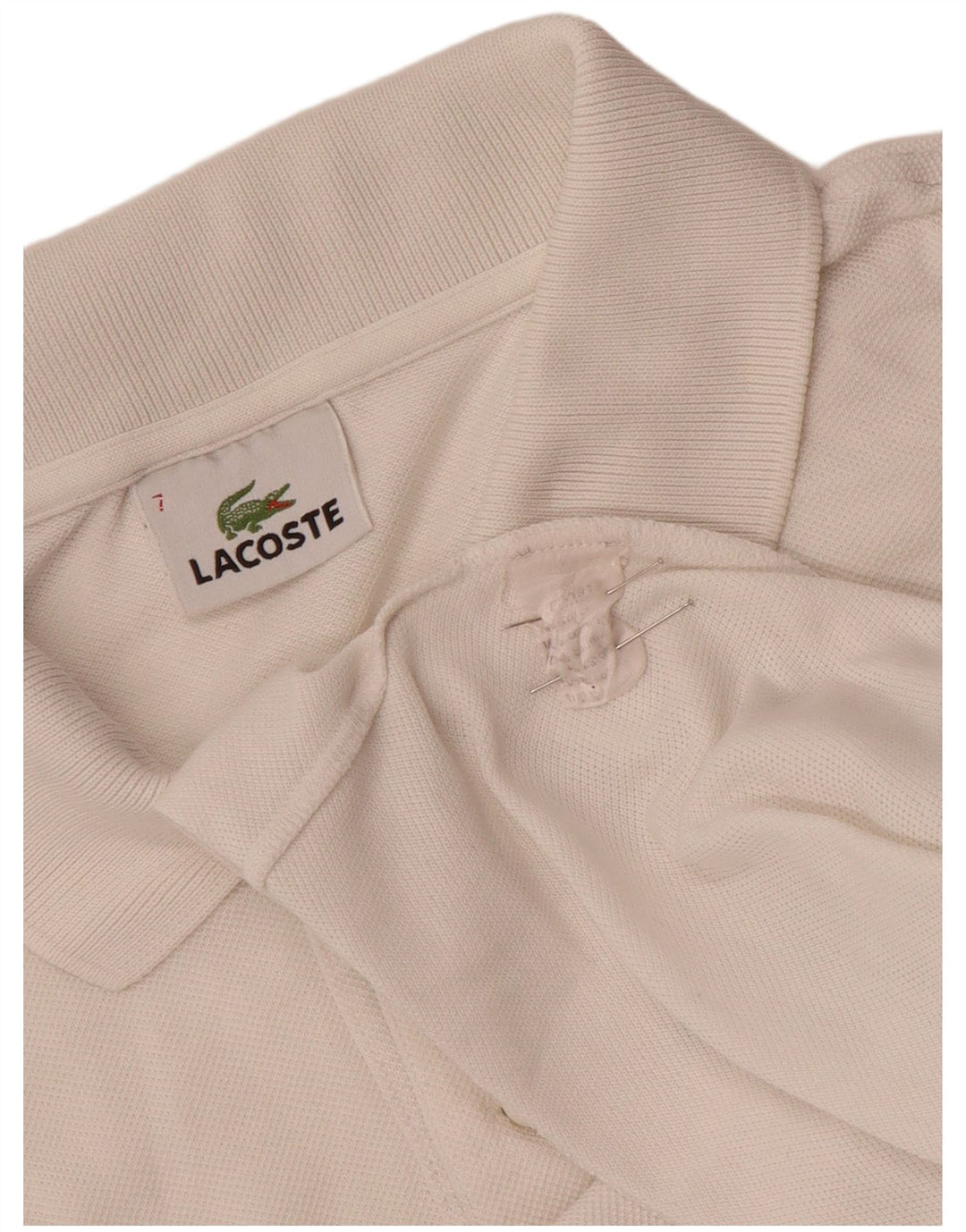 Мужская рубашка-поло Lacoste, размер 7, 2XL, белый хлопок