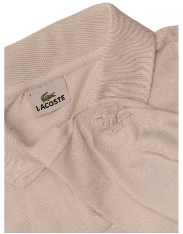 Мужская рубашка-поло Lacoste, размер 7, 2XL, белый хлопок