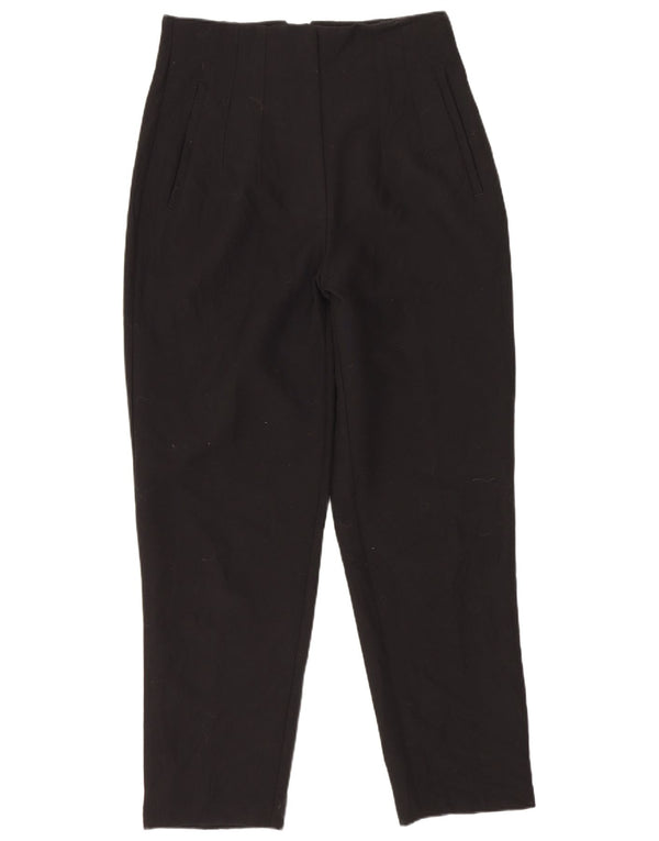 Zara Женские зауженные костюмные брюки с высокой талией, средние W28 L26, черный полиэстер