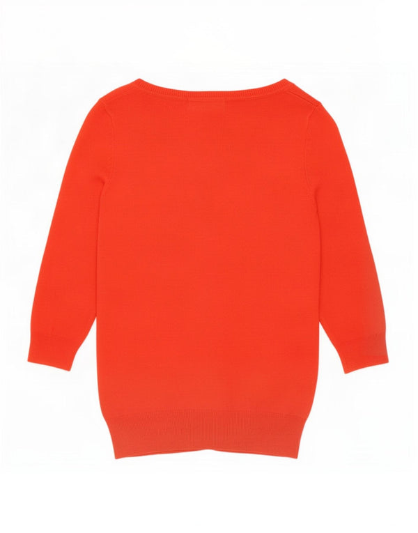 Женский кардиган с рукавом 3/4 Zara UK 12, хлопковый средний оранжевый цвет