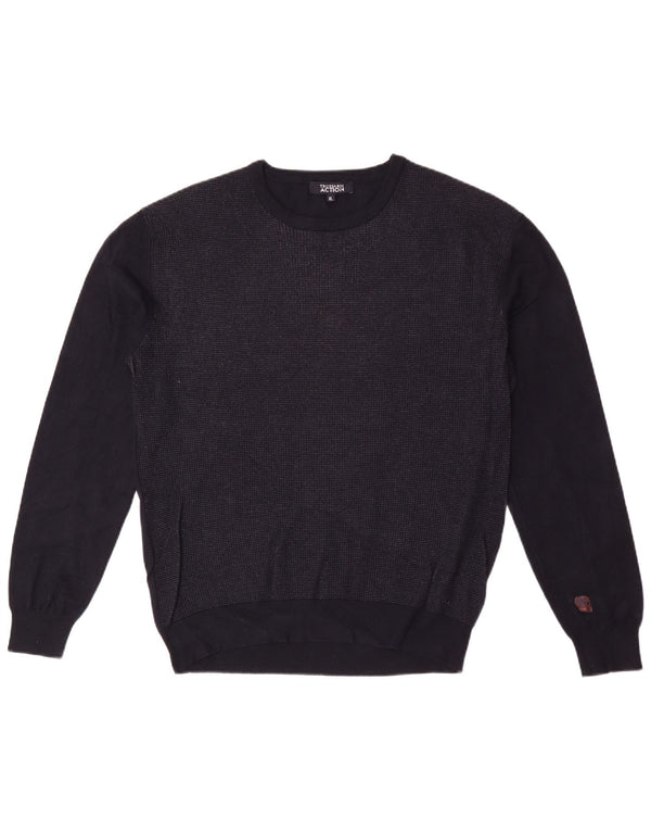 Женский свитер Trussardi с вырезом «лодочкой», UK 18 XL, темно-синий, вискоза