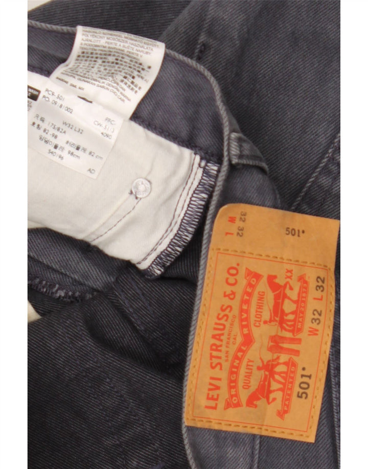 Мужские прямые джинсы Levi's 501 W32 L32 серые, хлопок
