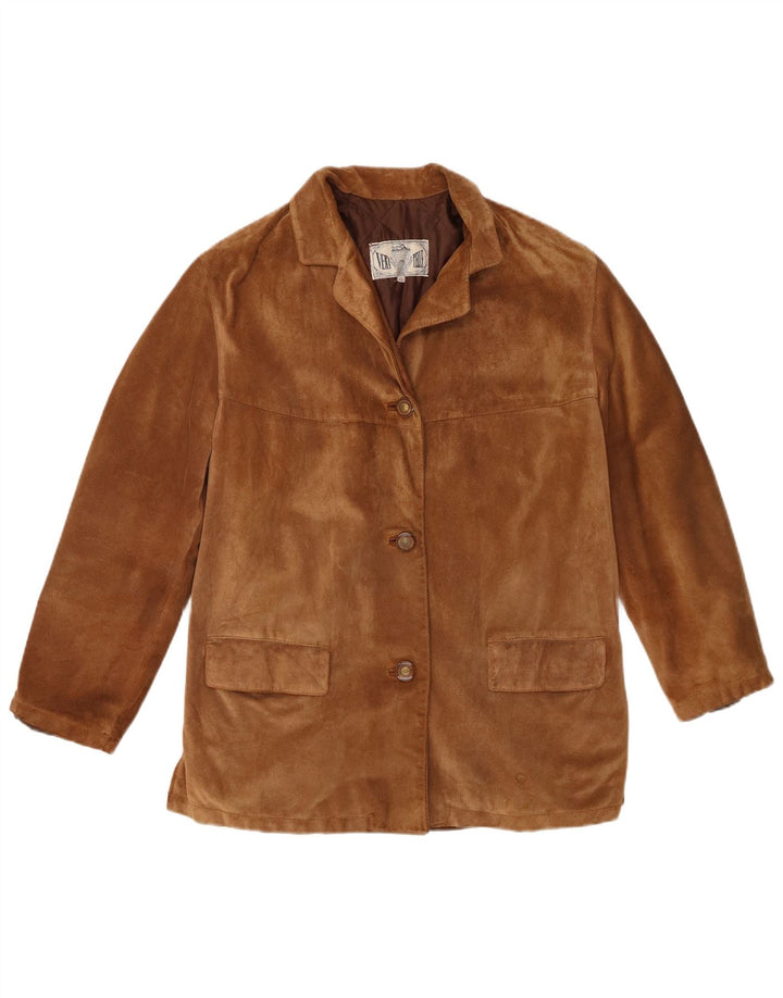 Винтажная женская замшевая куртка IT 42 Medium Brown Leather