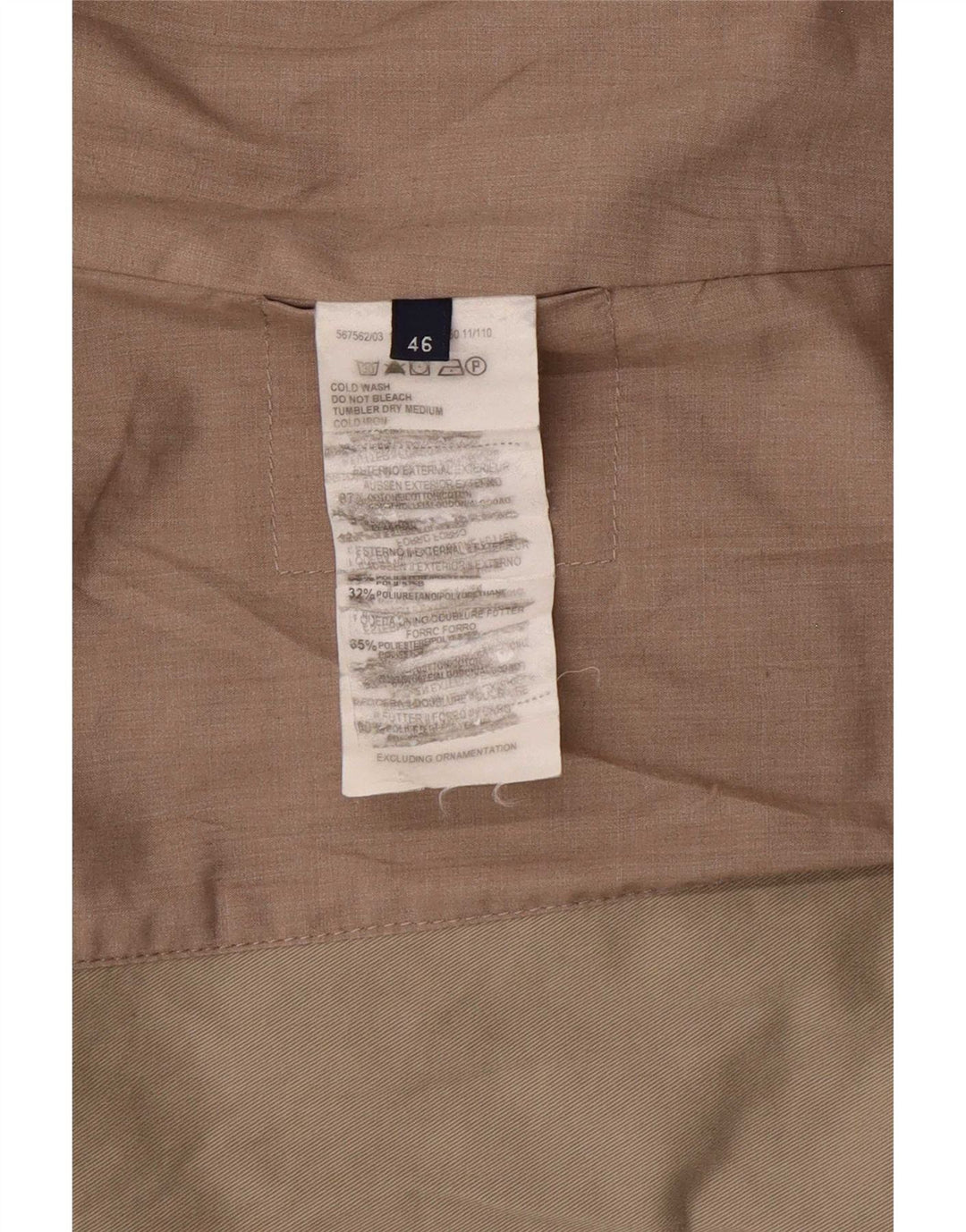Trussardi Jeans Женский пиджак на 2 пуговицах IT 46 Большой Бежевый Хлопок