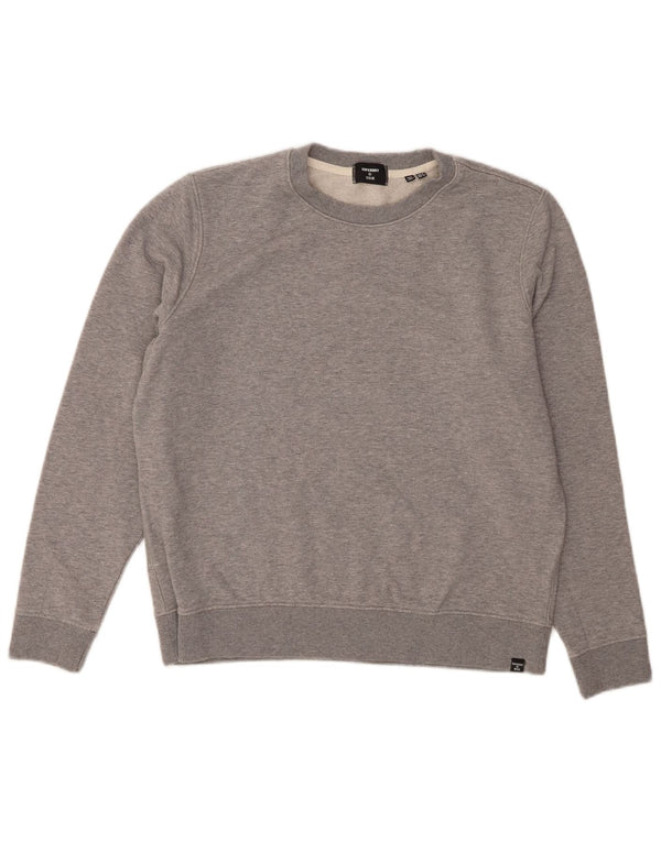 SUPERDRY Женский свитер оверсайз, джемпер UK 12, средний серый хлопок