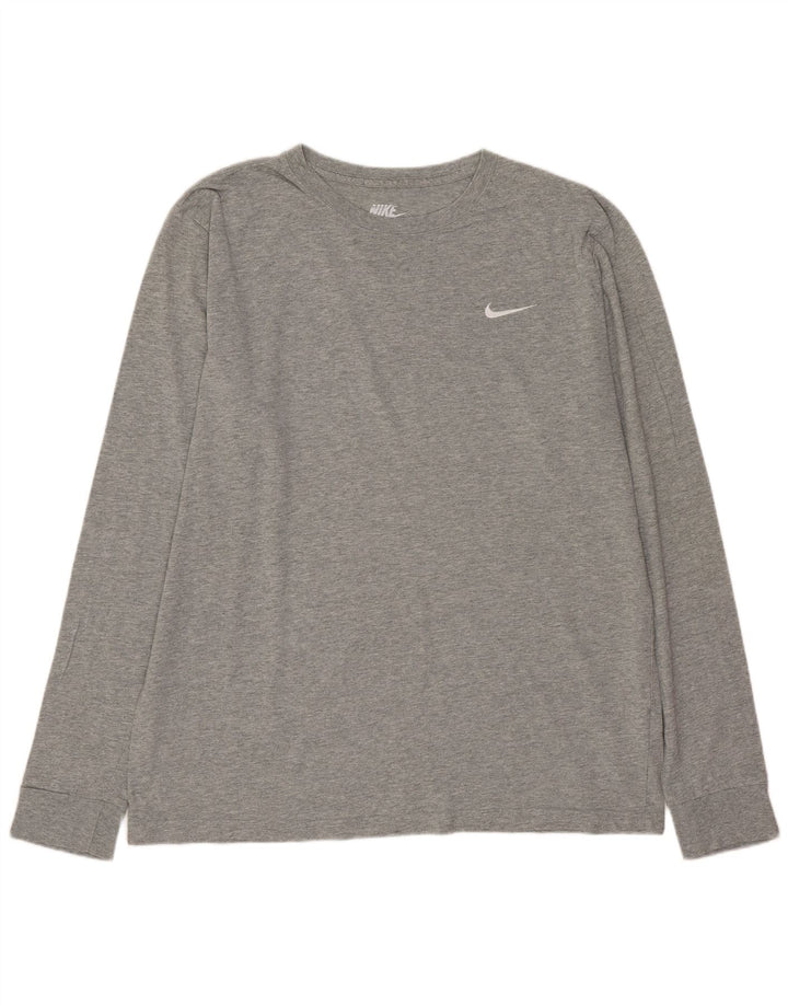 Мужской топ стандартного кроя Nike с длинным рукавом, большой серый хлопок с крапинками
