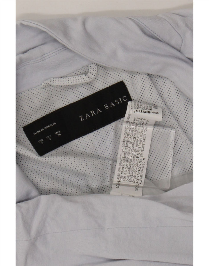 Женский пиджак на 1 пуговице Zara UK 10, маленький синий хлопок