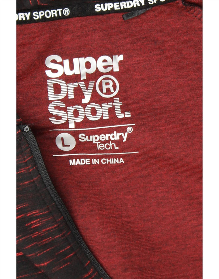 SUPERDRY Женский свитер с капюшоном на молнии UK 16, большой черный в крапинку