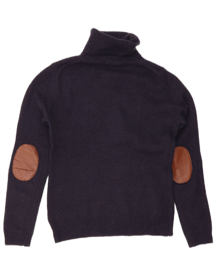 Женский джемпер с высоким воротником Massimo Dutti UK 12, средний темно-синий