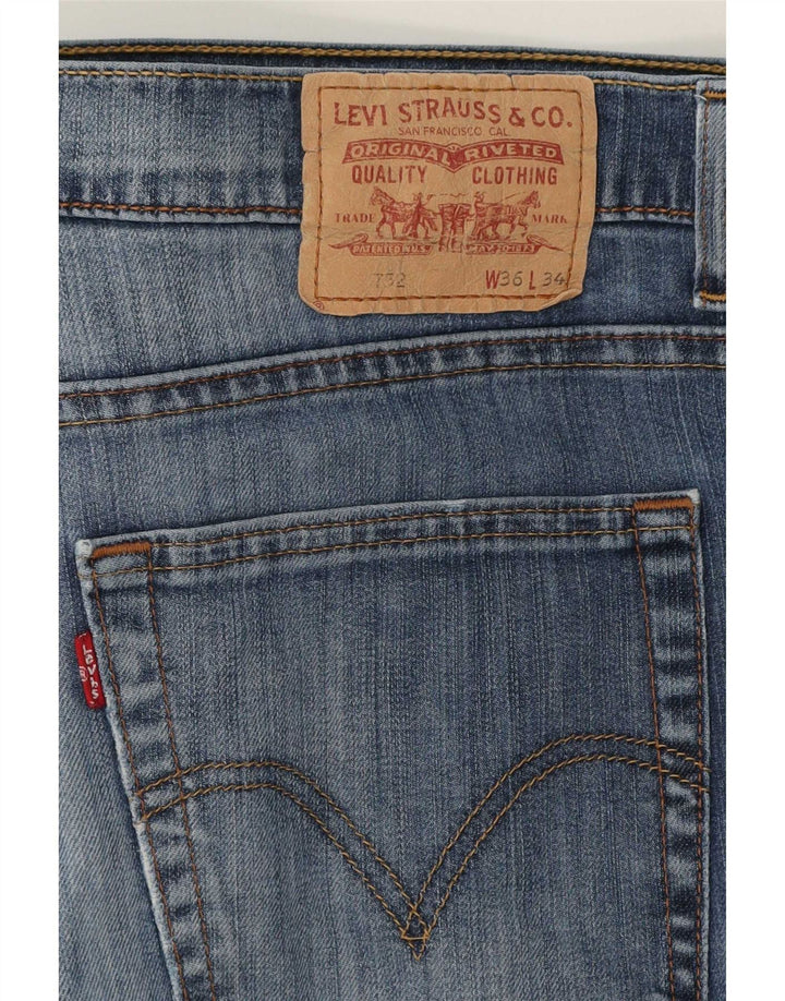 Мужские прямые джинсы Levi's 752 W36 L28, синий хлопок