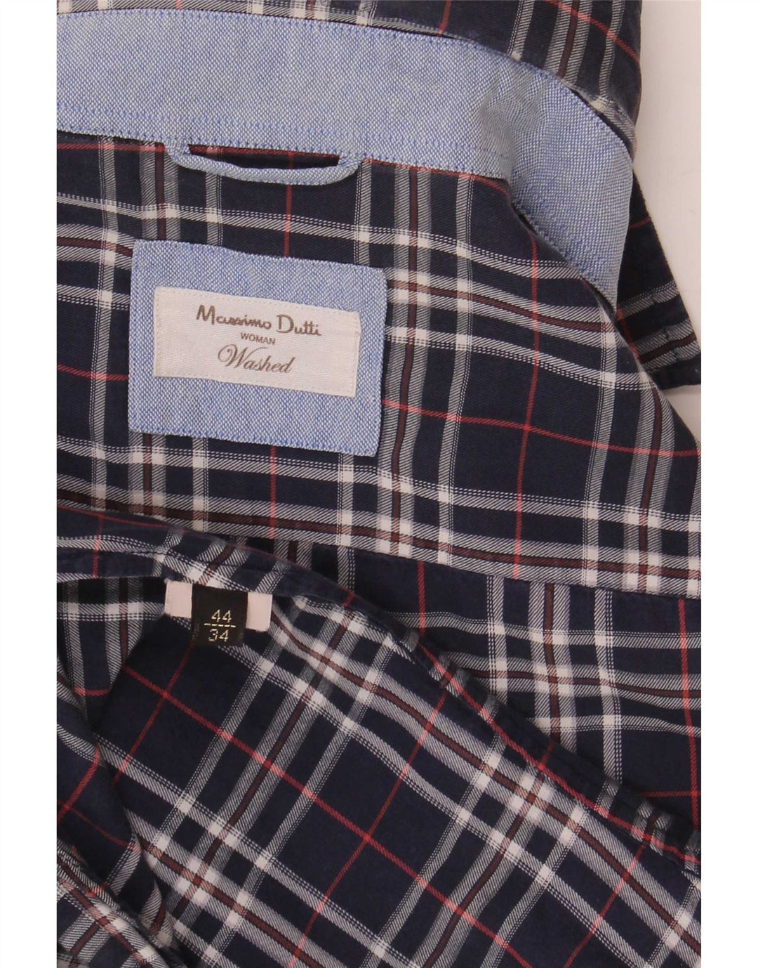 Рубашка женская Massimo Dutti EU 34 XS Темно-синяя клетка