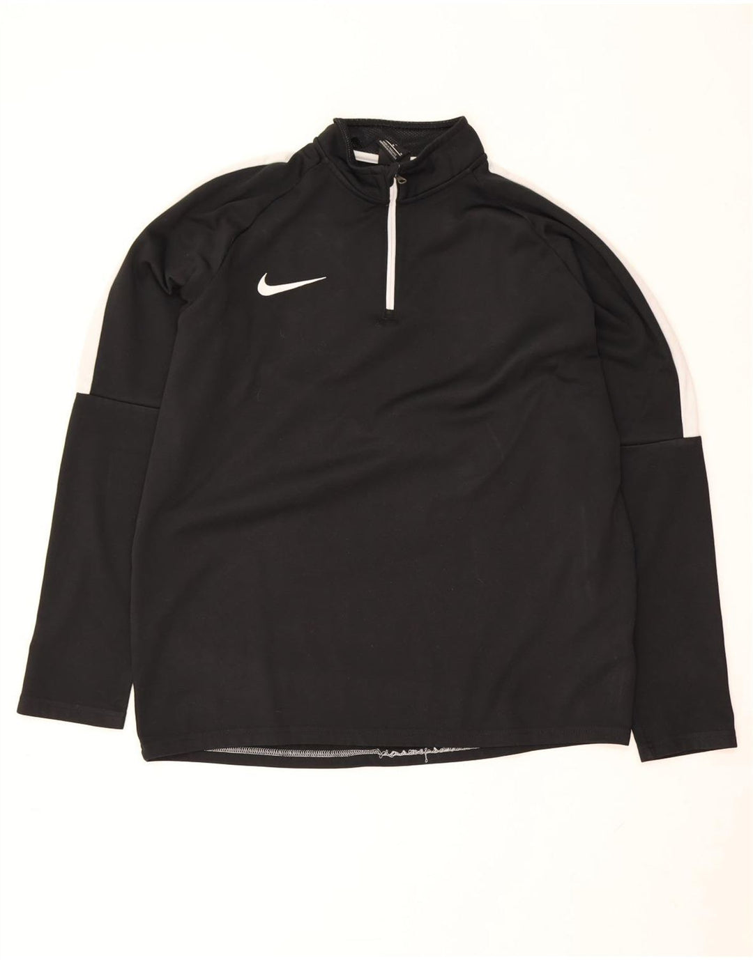 Мужской пуловер с воротником на молнии Nike Dri Fit, спортивный костюм среднего размера, черный с цветными блоками