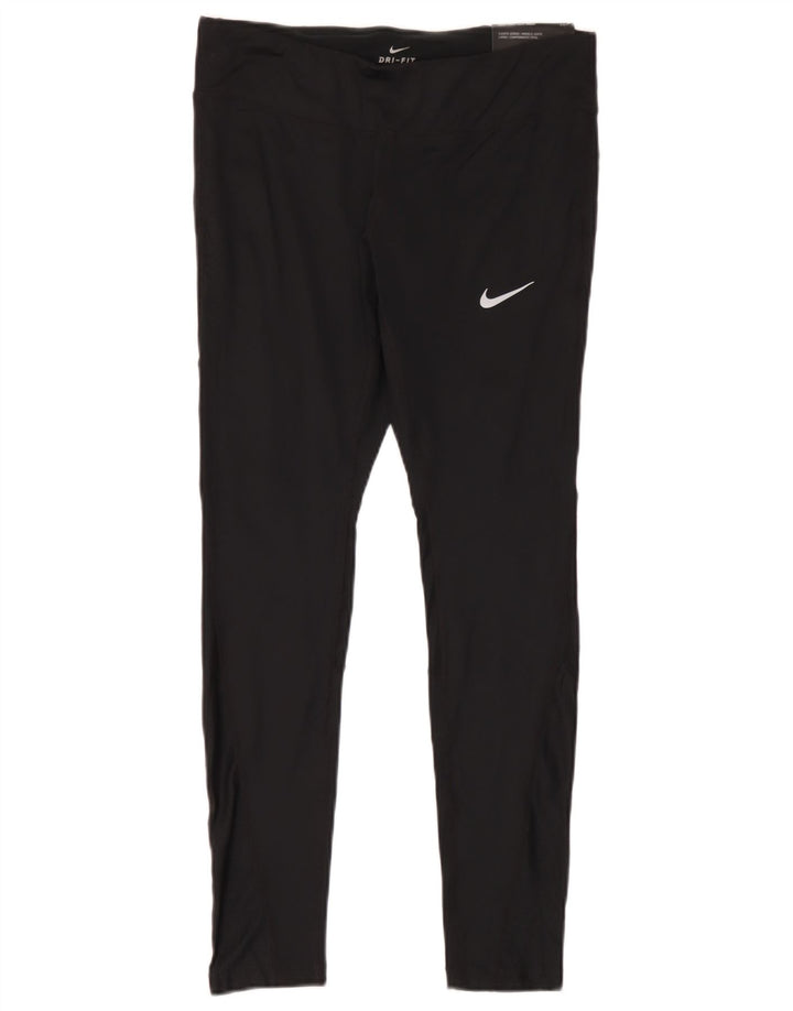 Женские леггинсы Nike Dri Fit UK 14, большие черные полиэстер