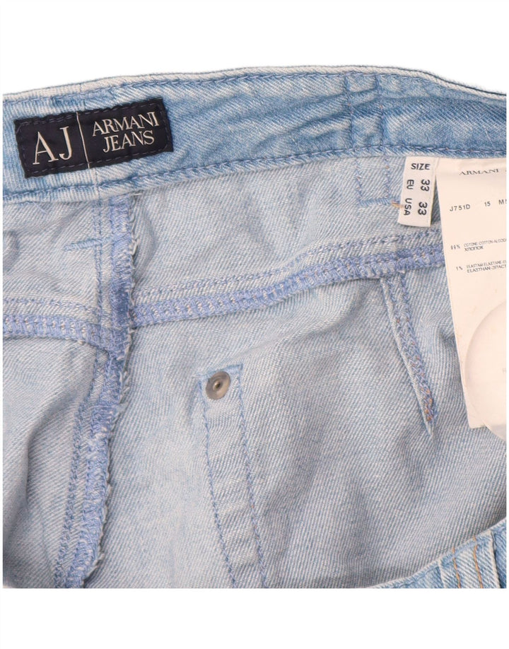 Женские прямые джинсы Armani W33 L34 синие, хлопок