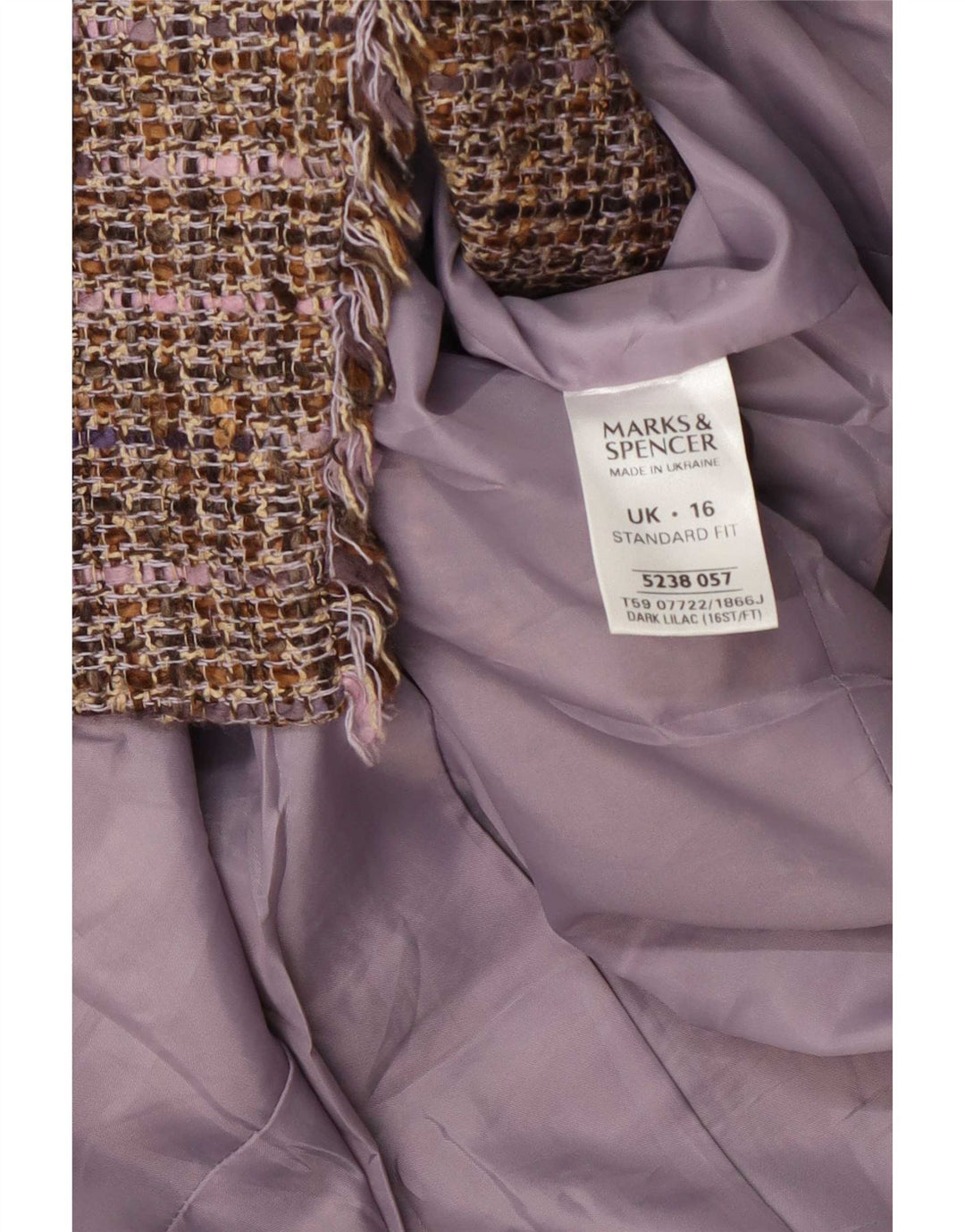 Женский пиджак на 1 пуговице Marks & Spencer, Великобритания, 16, большая фиолетовая клетка