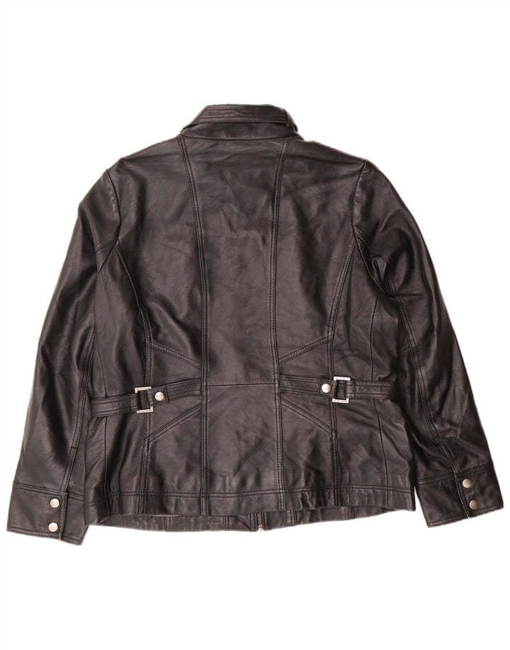 RICHMOND Womens Leather Jacket UK 18 XL Black Leather