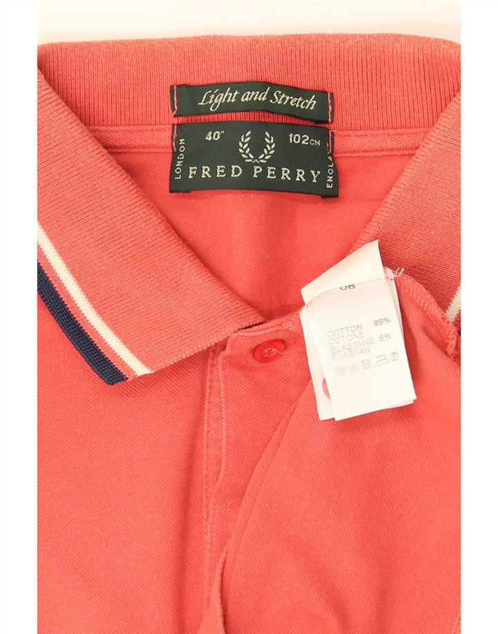Мужская рубашка-поло Fred Perry из хлопка среднего розового цвета