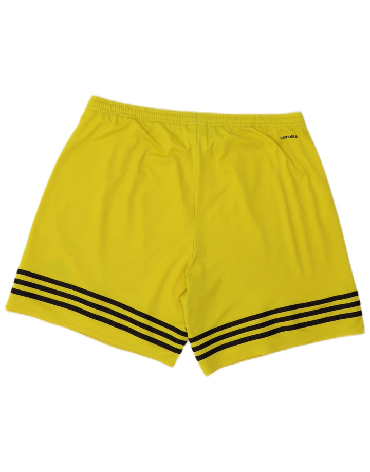 Мужские спортивные шорты Adidas Climalite, большие желтые полиэстеровые шорты