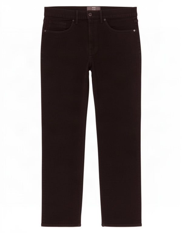 Marks & Spencer Mens Straight Casual Trousers W34 L29 Black Cotton