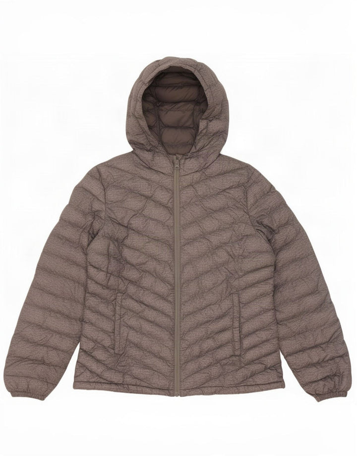 Женская стеганая куртка с капюшоном Mountain Warehouse UK 14, большой серый полиэстер