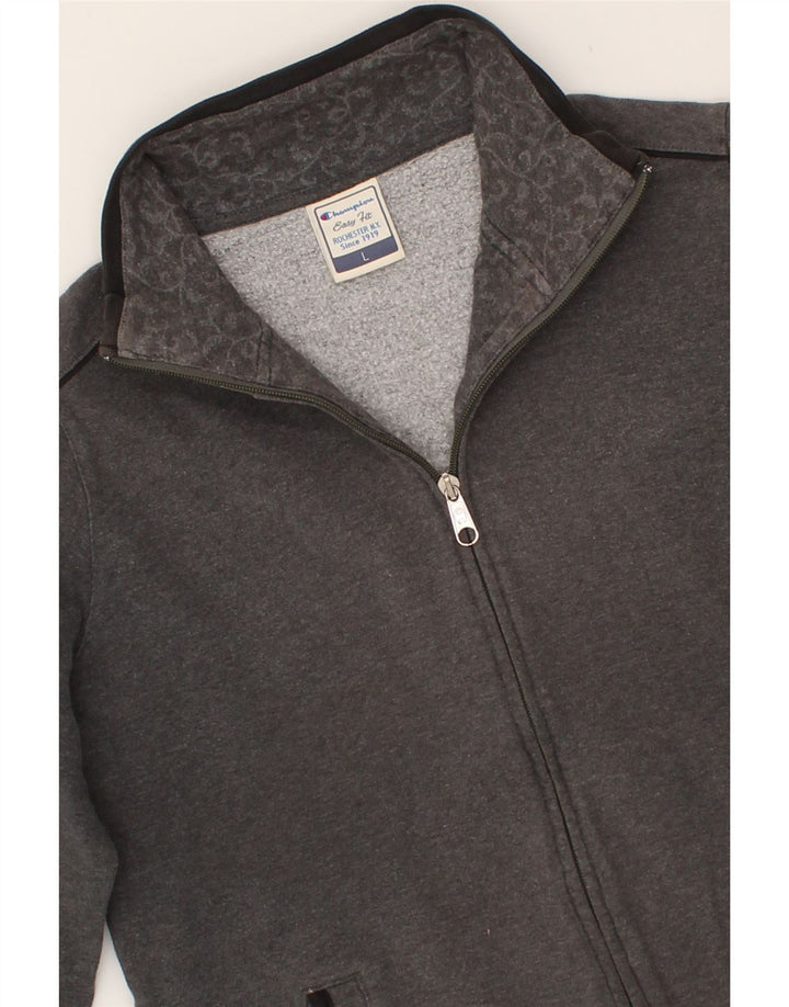 CHAMPION Womens Tracksuit Top Jacket UK 16 Large Grey Cotton Vintage Champion and Second-Hand Champion from Messina Hembry 