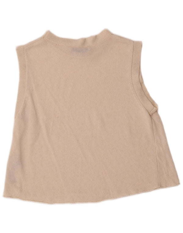 Женская майка Zara Vest UK 10, маленькая, бежевый, акрил