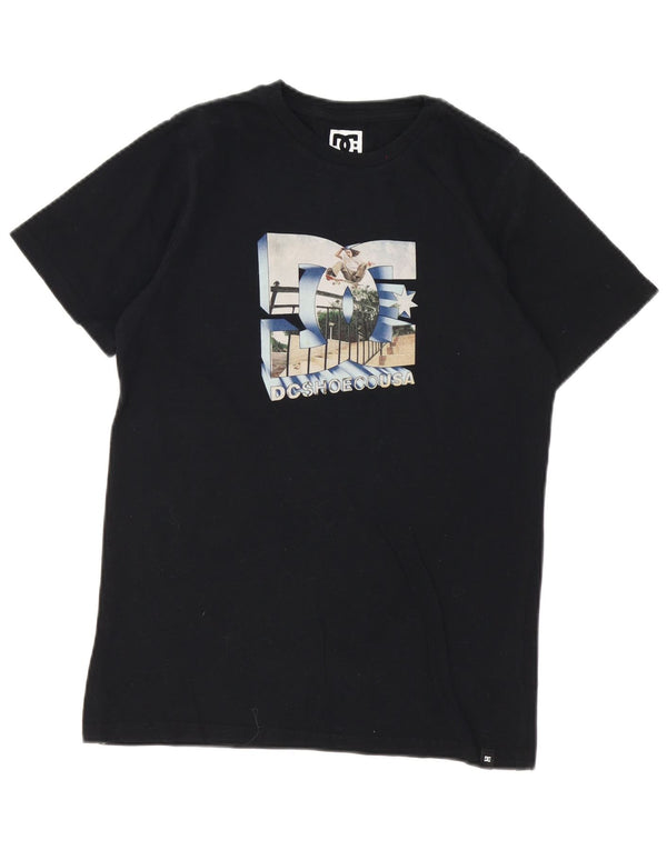 DC Boys Graphic T-Shirt Top 13-14 Years Black Cotton
