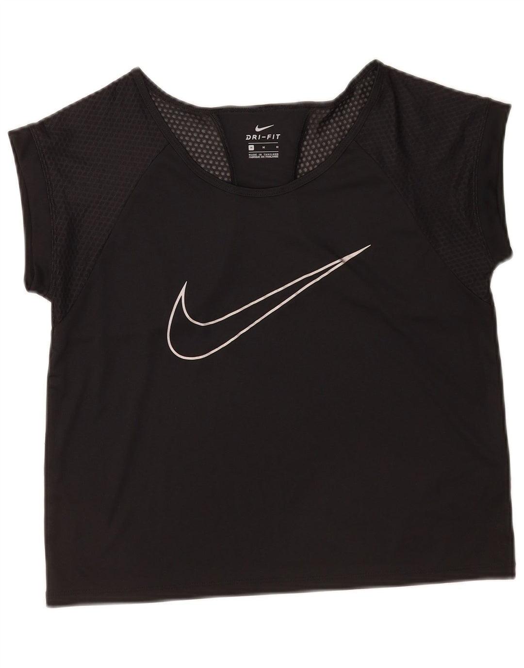 Женская футболка Nike Dri Fit с графикой Top UK 14, средний черный полиэстер