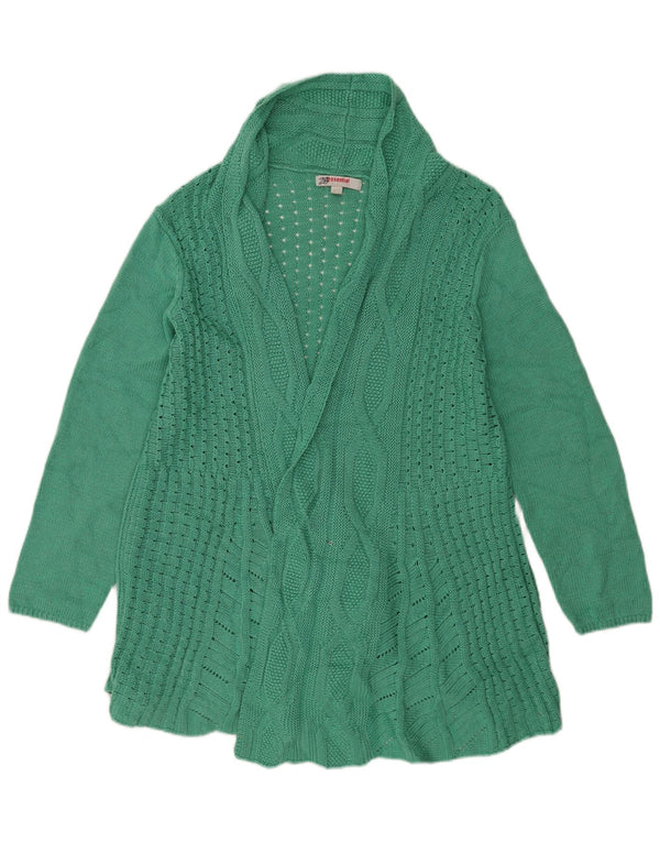 Женский удлиненный открытый кардиган Essential, Великобритания, 24/26, 2XL, зеленый акрил