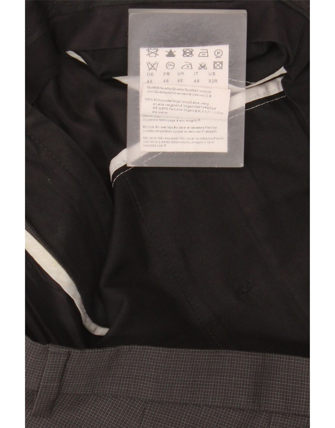 Мужские прямые костюмные брюки Hugo Boss IT 48 Medium W34 L30 Серые в клетку