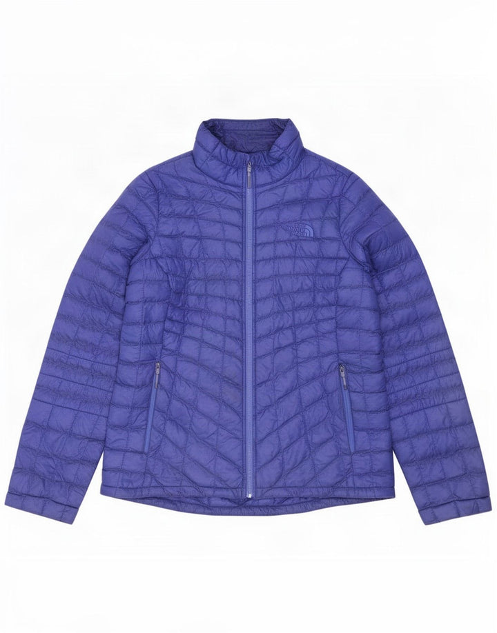 Женская стеганая куртка The North Face UK 14, средний синий нейлон