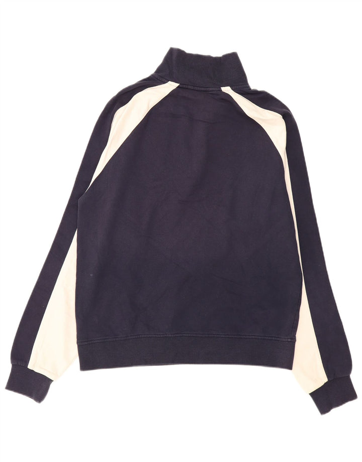 FILA Мужской свитшот с воротником на молнии, средний темно-синий с цветными блоками