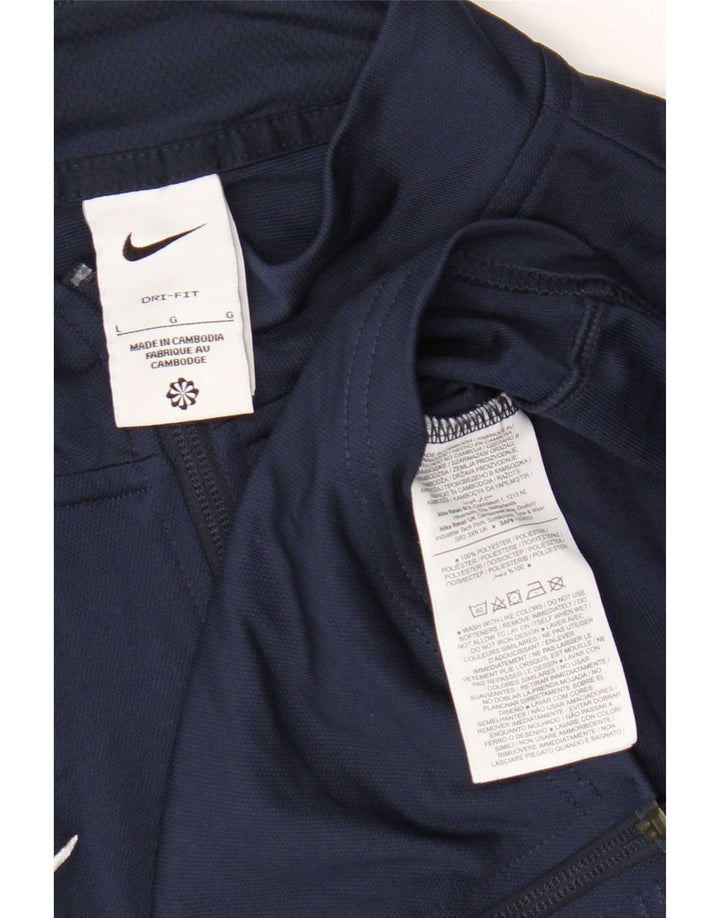 Мужская спортивная куртка Nike Dri Fit, большая темно-синяя полиэстеровая куртка