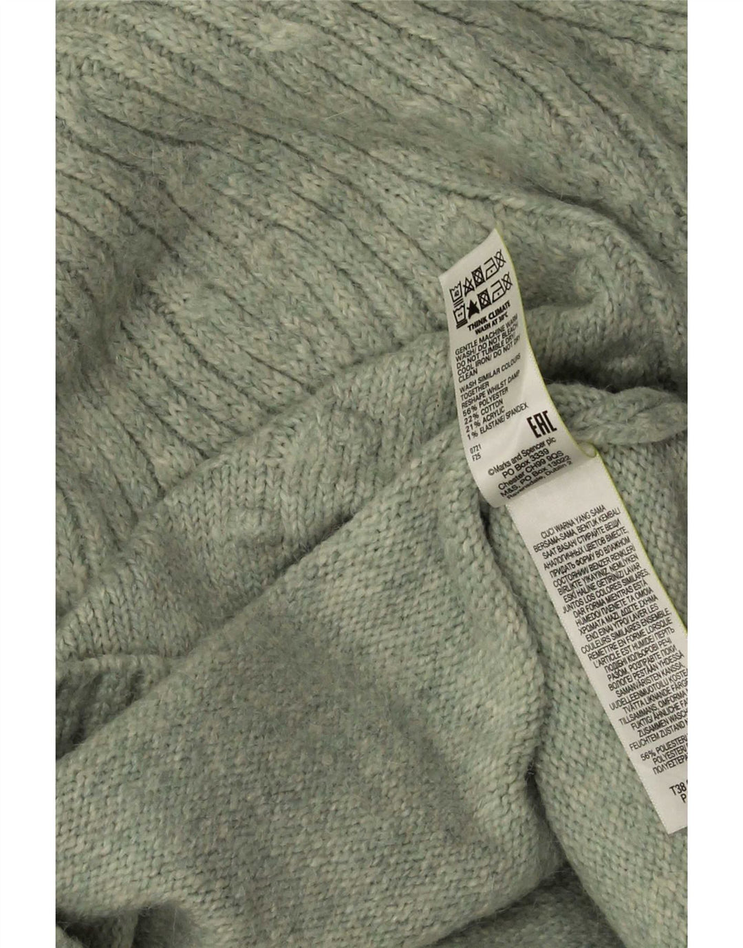 Женский джемпер с высоким воротником Marks & Spencer, Великобритания 14, средний зеленый