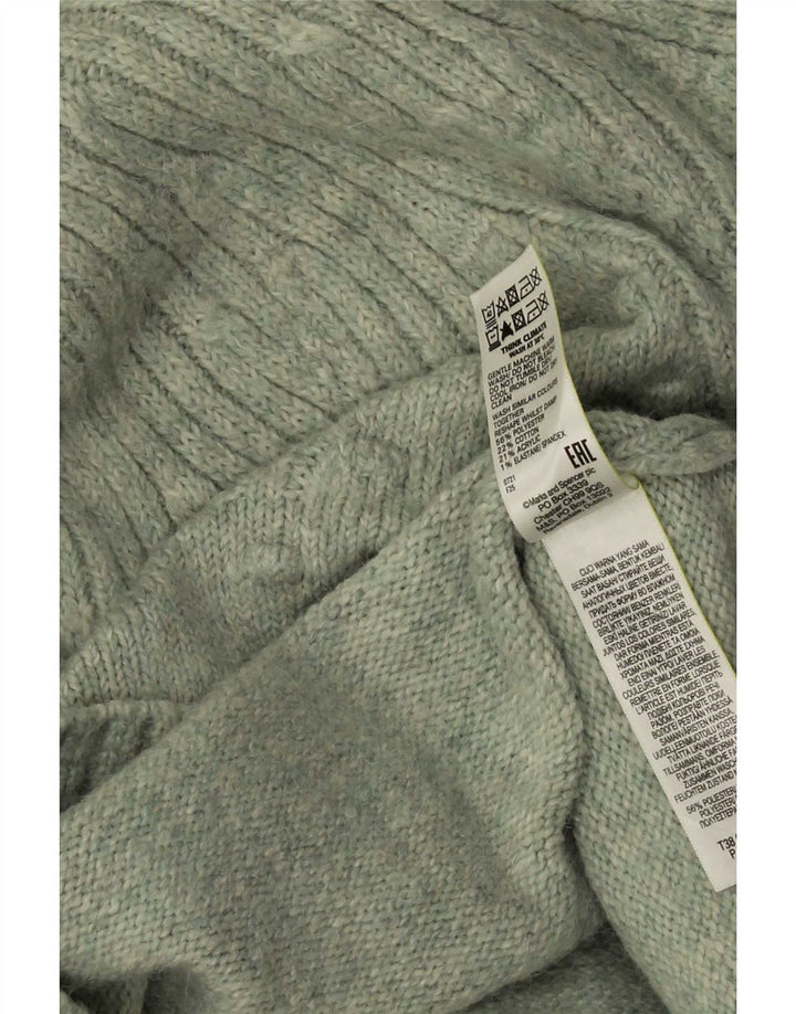 Женский джемпер с высоким воротником Marks & Spencer, Великобритания 14, средний зеленый