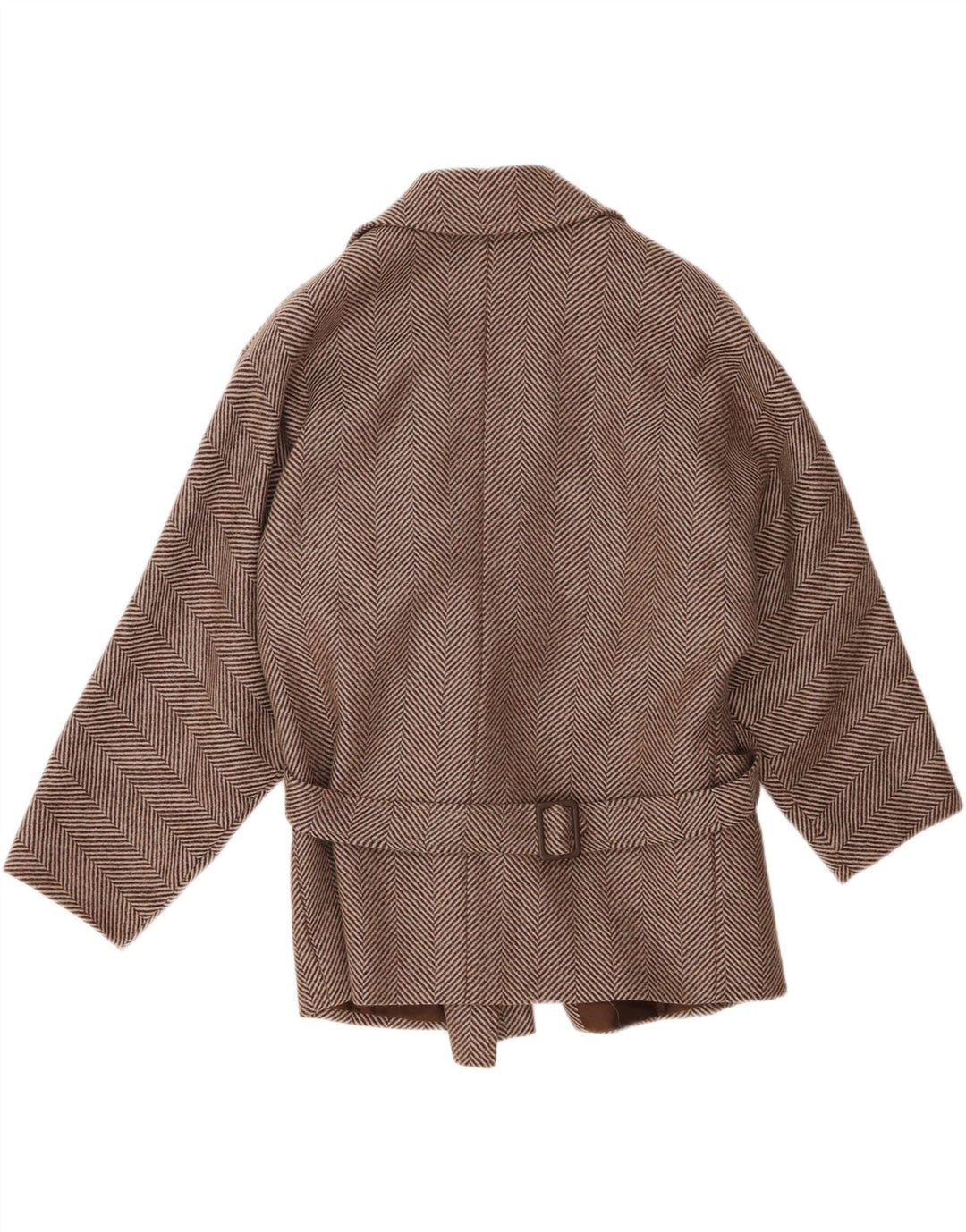 Винтажное женское пальто IT 44 Medium Brown Chevron Wool