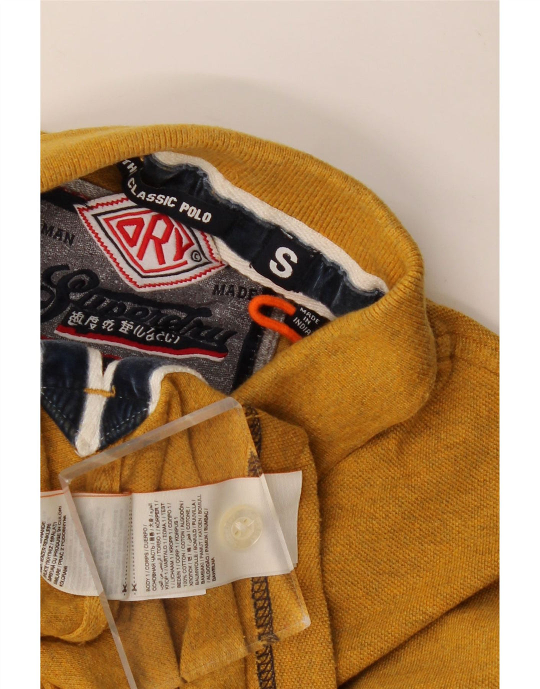 Мужская рубашка-поло SUPERDRY, маленькая оранжевая, хлопок