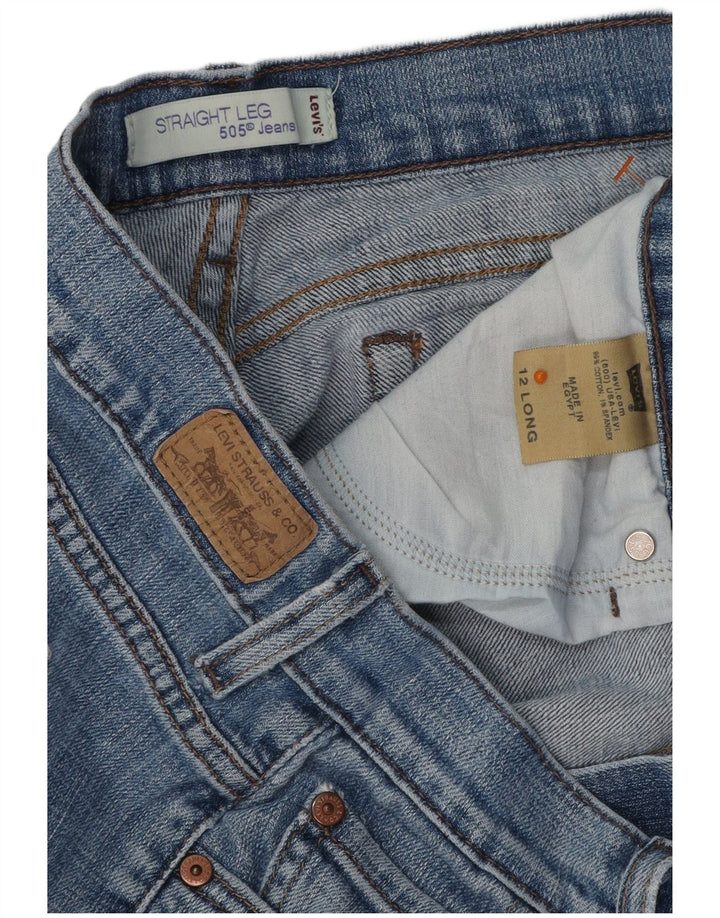 Женские прямые джинсы LEVI'S 505 США 12, большие размеры W34 L34, синий хлопок