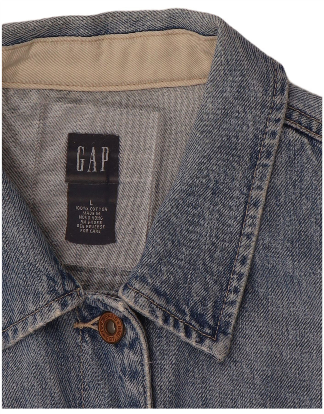 Женская укороченная джинсовая куртка GAP UK 16, большой синий хлопок