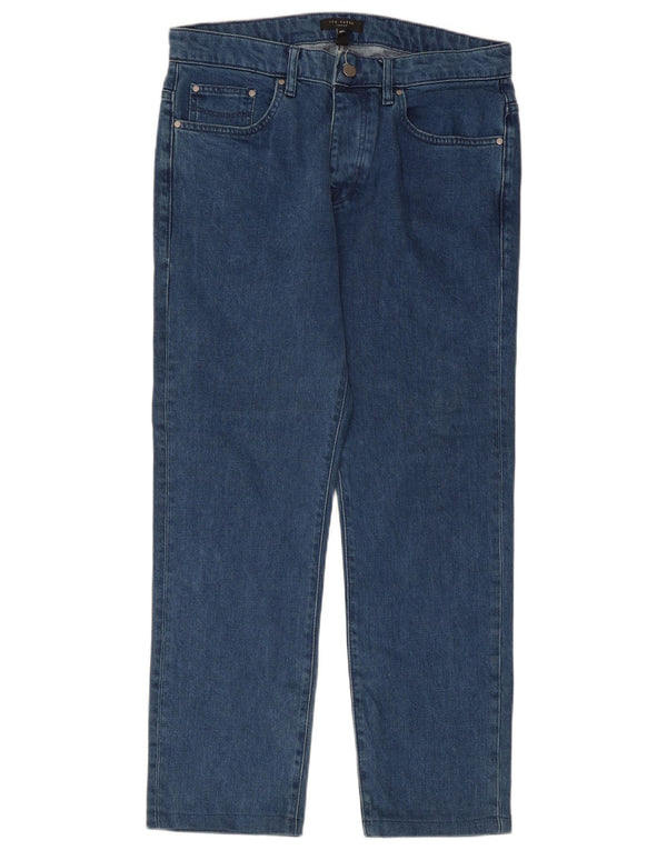 Ted Baker Mens Straight Jeans W32 L27 Blue Lyocell
