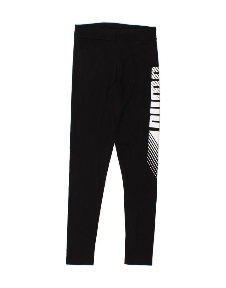 PUMA Girls Graphic Leggings 13-14 Years Large Black Vintage Puma and Second-Hand Puma from Messina Hembry 