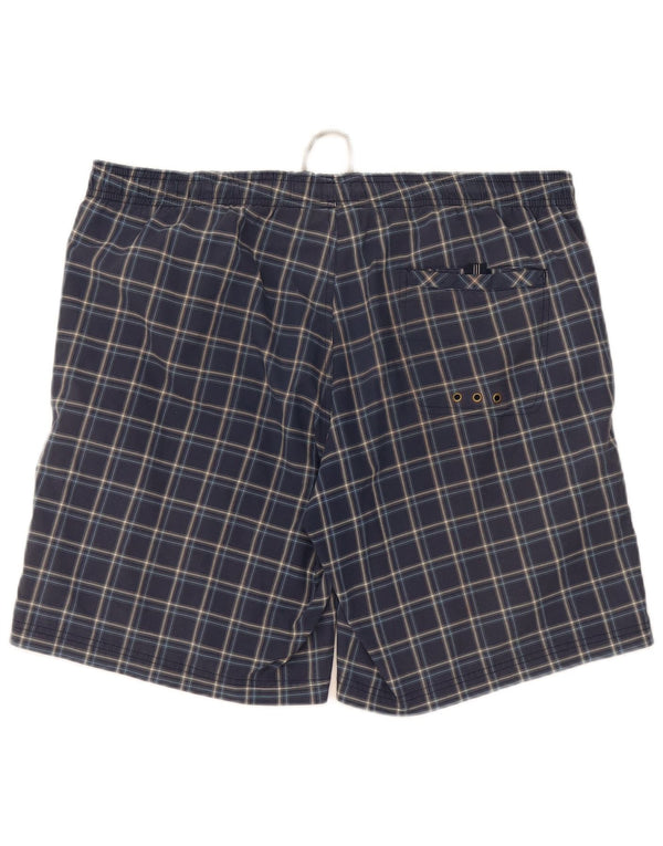 Мужские шорты для плавания Adidas, темно-синие, хлопковые, в клетку